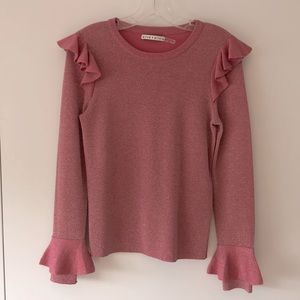 Alice + Olivia Pink Ruffle Sweater